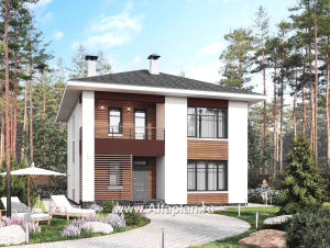 Превью проекта ««Селигер» - проект двухэтажного дома из газобетона, с террасой, отличная планировка»