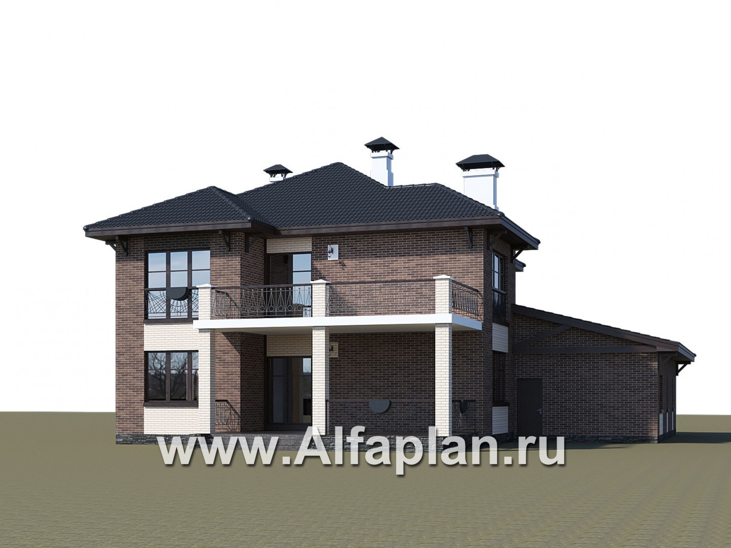«Монтекки» - проект двухэтажного дома, с террасой и гаражом на 2 авто, в немецком стиле, баварская кладка - дизайн дома №2