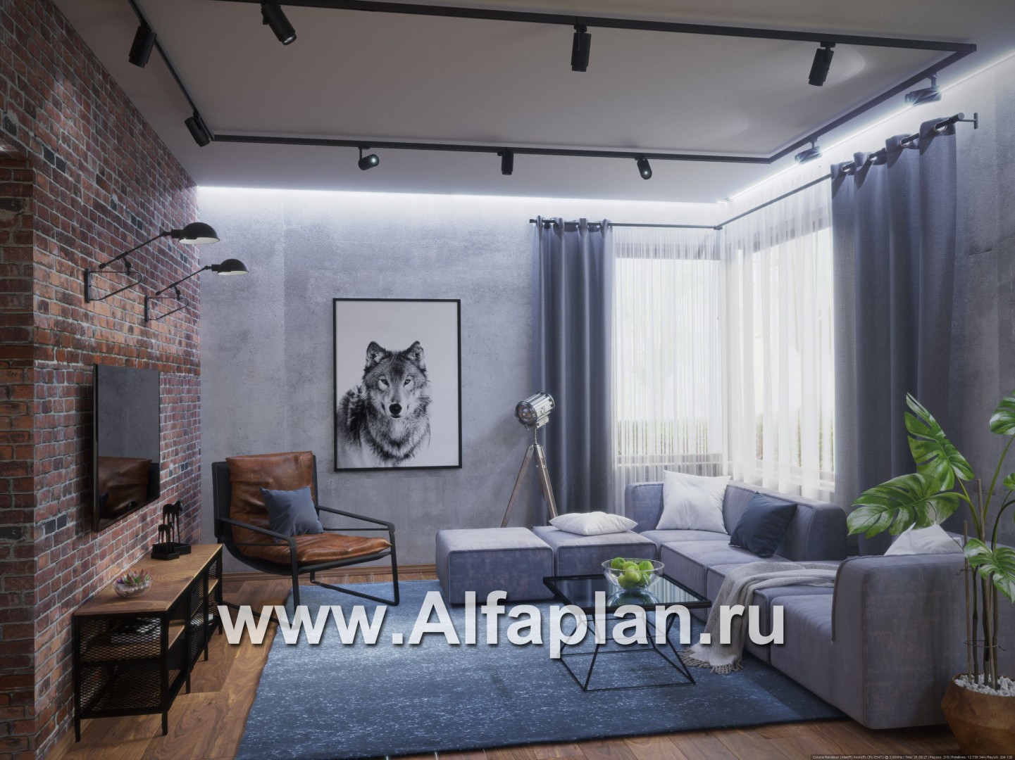 Проект трехэтажного дома, с гаражом на 2 авто в цоколе на уровне земли, в современном стиле - дизайн дома №1