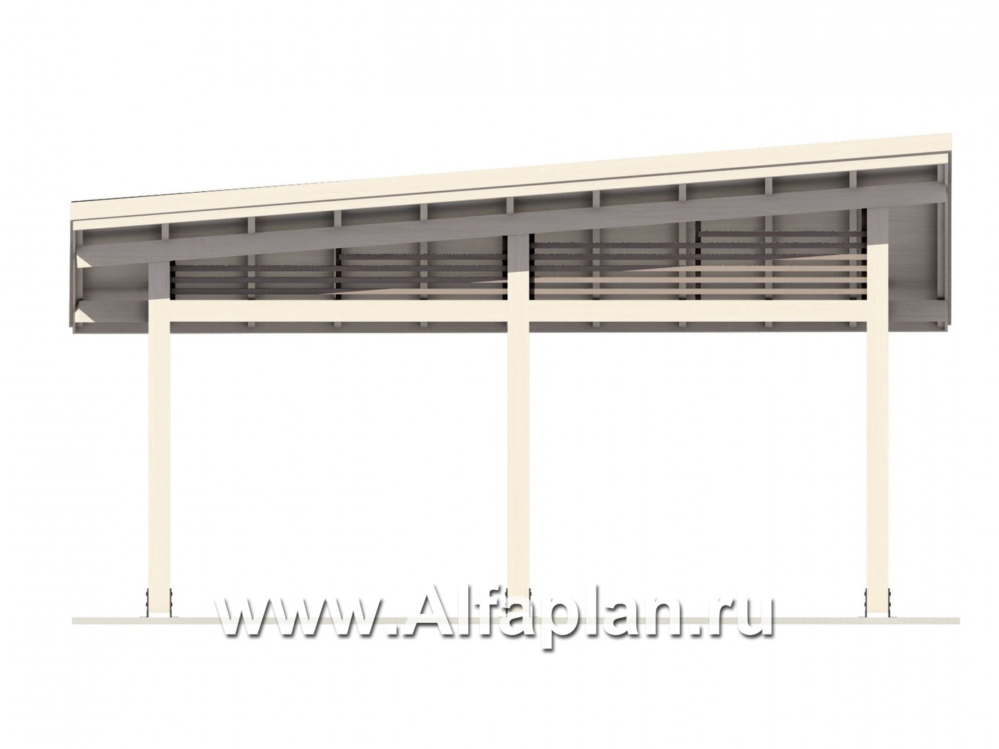 Проект современной беседки - фасад дома
