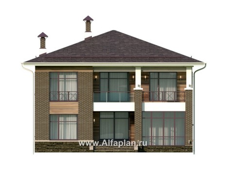 Проекты домов Альфаплан - "Римские каникулы" - проект дома в классическом стиле - превью фасада №1
