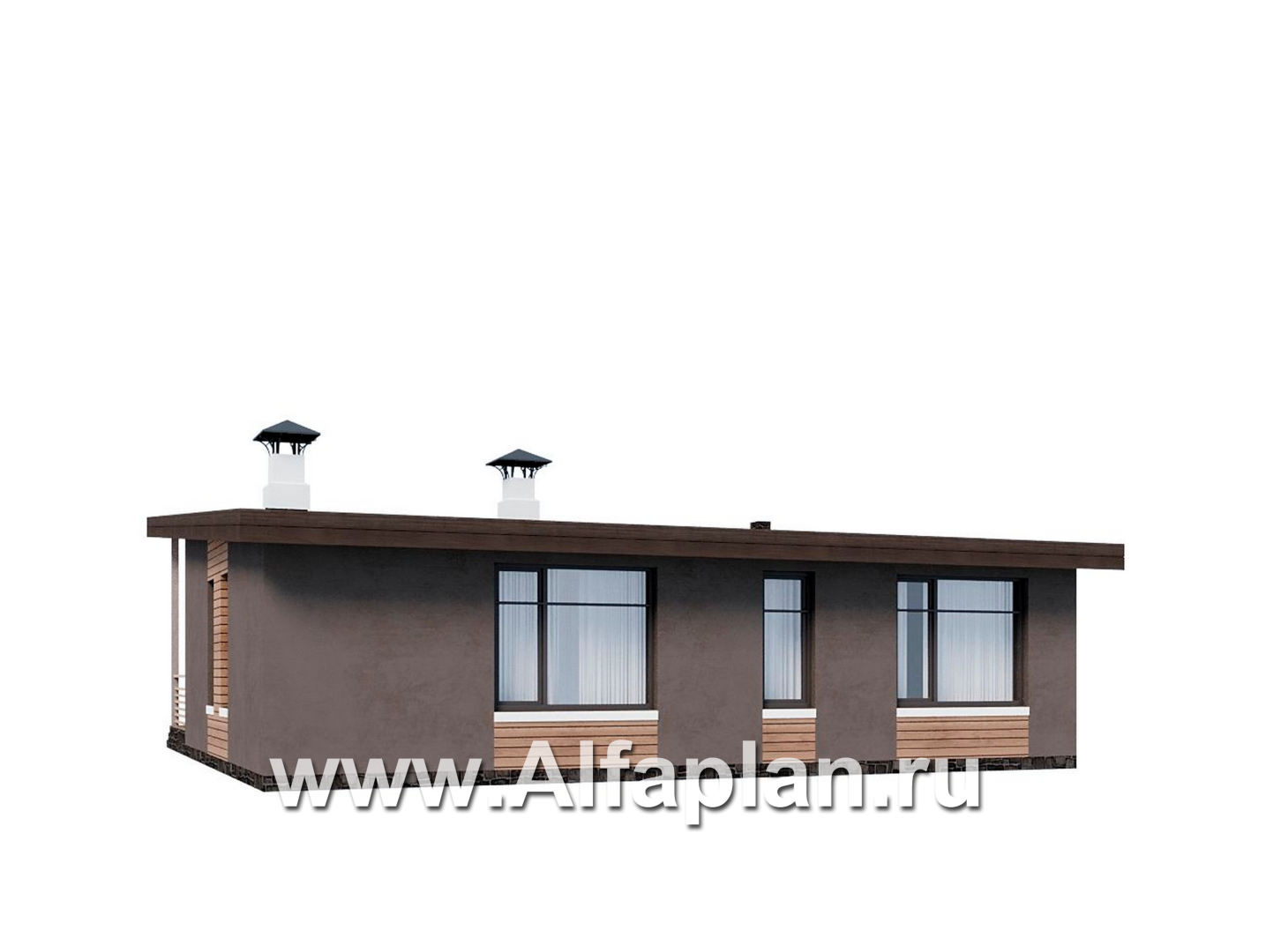 Проекты домов Альфаплан - "Талисман" - проект одноэтажного дома с односкатной кровлей - дополнительное изображение №2