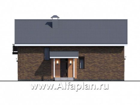 «Омега» - проект двухэтажного каркасного дома, с террасой и удобной планировкой - превью фасада дома