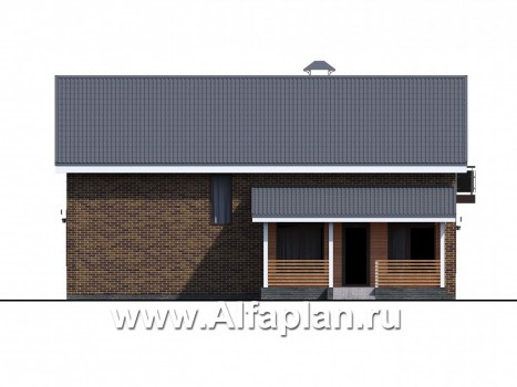 «Омега» - проект двухэтажного каркасного дома, с террасой и удобной планировкой - превью фасада дома