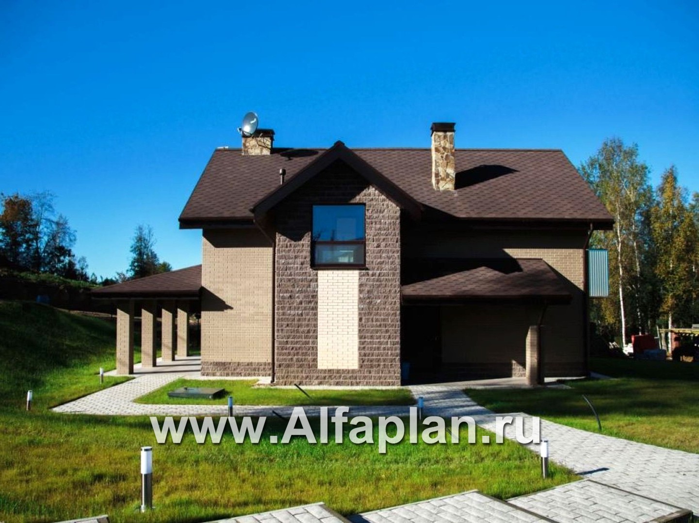 «Вишневый сад» - проект небольшого дома с мансардой (дача), в стиле шале - дизайн дома №5