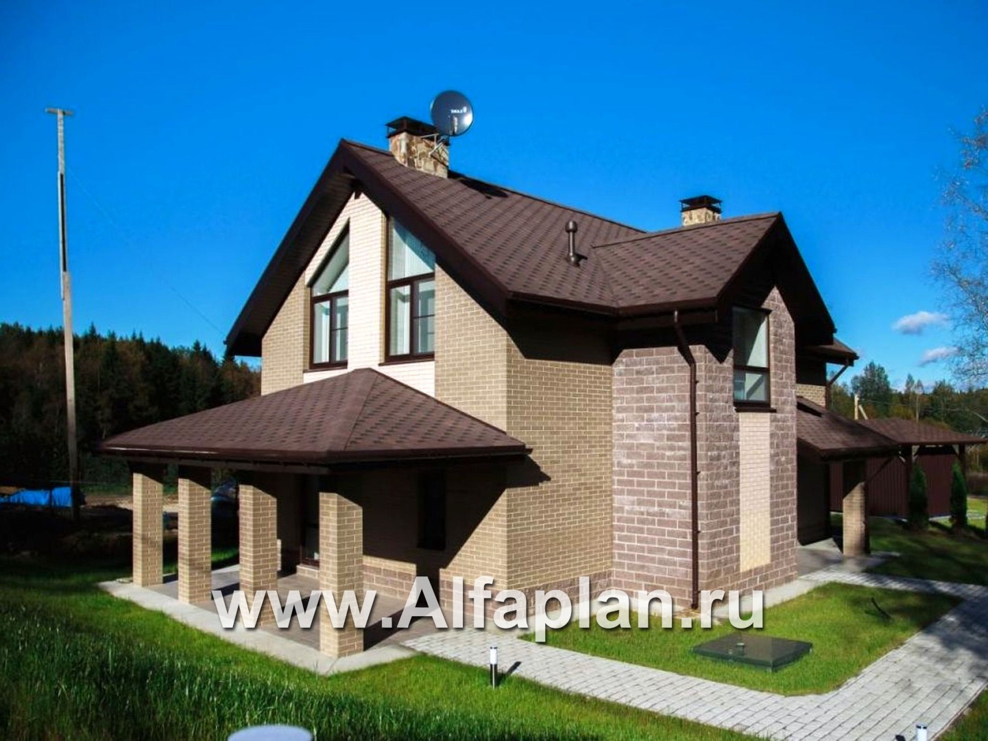 «Вишневый сад» - проект небольшого дома с мансардой (дача), в стиле шале - дизайн дома №6