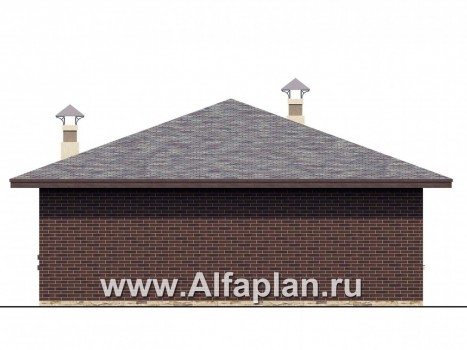 Проекты домов Альфаплан - «Дега» - стильный, компактный дачный дом из газобетона - превью фасада №4
